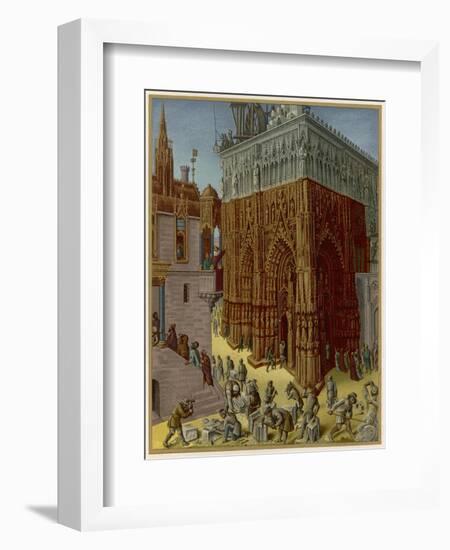 He Builds a Temple, in the Gothic Style-null-Framed Art Print