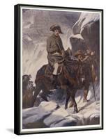 He Crosses the Snow-Covered Saint-Bernard Pass into Italy on Horseback 1800-Paul Hippolyte Delaroche-Framed Stretched Canvas