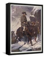 He Crosses the Snow-Covered Saint-Bernard Pass into Italy on Horseback 1800-Paul Hippolyte Delaroche-Framed Stretched Canvas