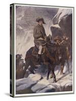 He Crosses the Snow-Covered Saint-Bernard Pass into Italy on Horseback 1800-Paul Hippolyte Delaroche-Stretched Canvas