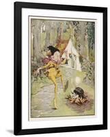 He Dances Gleefully Around a Fire Chanting His Name-Anne Anderson-Framed Art Print