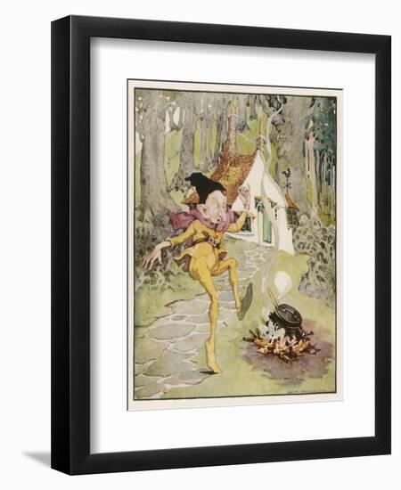 He Dances Gleefully Around a Fire Chanting His Name-Anne Anderson-Framed Art Print