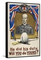 He Did His Duty. Will You Do Yours ?' a British Recruitment Poster-null-Framed Stretched Canvas