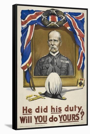 He Did His Duty. Will You Do Yours ?' a British Recruitment Poster-null-Framed Stretched Canvas