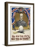 He Did His Duty. Will You Do Yours ?' a British Recruitment Poster-null-Framed Giclee Print