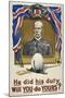 He Did His Duty. Will You Do Yours ?' a British Recruitment Poster-null-Mounted Giclee Print