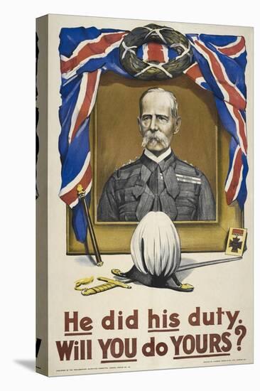 He Did His Duty. Will You Do Yours ?' a British Recruitment Poster-null-Stretched Canvas