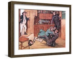 He Felled Mr Benjamin Allen to the Ground-Cecil Aldin-Framed Giclee Print