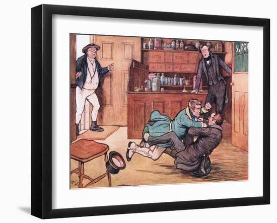 He Felled Mr Benjamin Allen to the Ground-Cecil Aldin-Framed Giclee Print