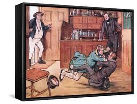 He Felled Mr Benjamin Allen to the Ground-Cecil Aldin-Framed Stretched Canvas