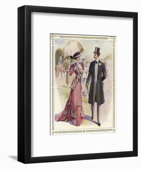 He: Frock Coat Top Hat Grey Trousers Cravat Buttonhole-A. Ferro-Framed Art Print