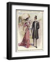 He: Frock Coat Top Hat Grey Trousers Cravat Buttonhole-A. Ferro-Framed Art Print