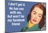 He Has Sex with Me But Won't Be My Facebook Friend Funny Art Poster Print-null-Mounted Poster