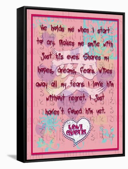 He Hold Me When I Start to Cry-Cathy Cute-Framed Stretched Canvas