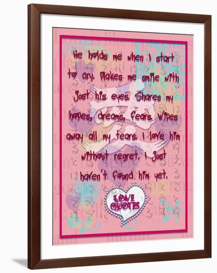 He Hold Me When I Start to Cry-Cathy Cute-Framed Giclee Print