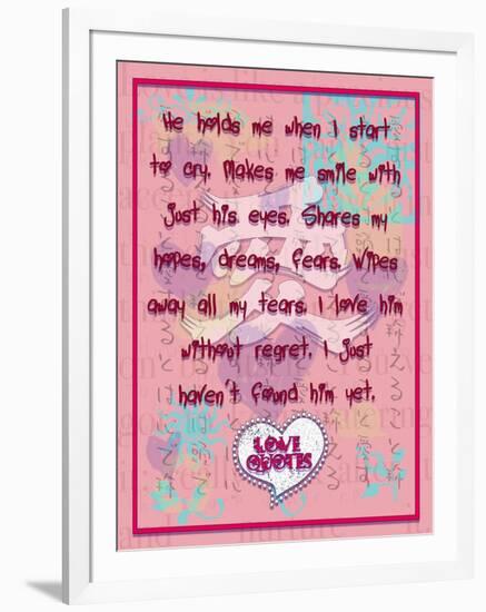 He Hold Me When I Start to Cry-Cathy Cute-Framed Giclee Print