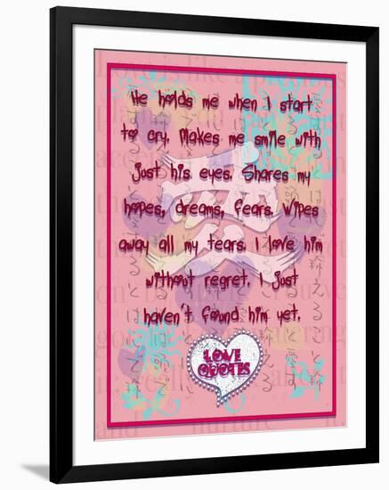 He Hold Me When I Start to Cry-Cathy Cute-Framed Giclee Print