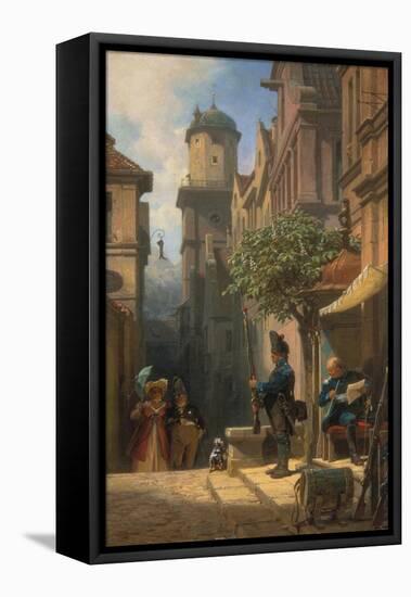 He Is Coming!-Carl Spitzweg-Framed Stretched Canvas