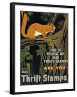 He is Piling Up His Thrift Stamps - Are You?-null-Framed Giclee Print