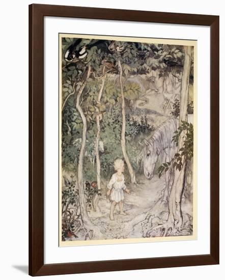 He Might Think, as a Stared on a Staring Horse, 'A Boy Cannot Wag His Tail to Keep the Flies Off'-Arthur Rackham-Framed Giclee Print