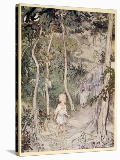 He Might Think, as a Stared on a Staring Horse, 'A Boy Cannot Wag His Tail to Keep the Flies Off'-Arthur Rackham-Stretched Canvas