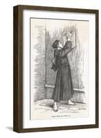 He Nails up His 95 Theses or Propositions Attacking the Church's Traffic in Indulgences-Gustave Spangenberg-Framed Art Print