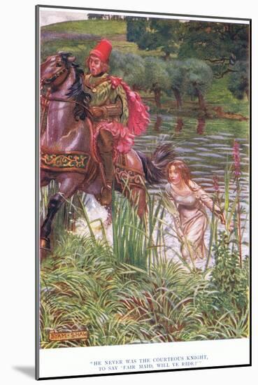 He Never Was the Courteous Knight, to Say, Fair Maid Will Ye Ride?, 1928-John Byam Liston Shaw-Mounted Giclee Print