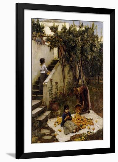 he Orange Gatherers-John William Waterhouse-Framed Giclee Print