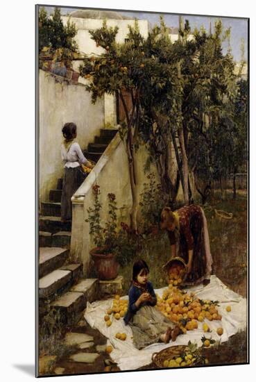 he Orange Gatherers-John William Waterhouse-Mounted Giclee Print