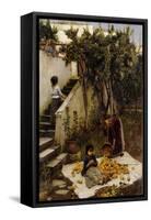 he Orange Gatherers-John William Waterhouse-Framed Stretched Canvas