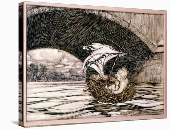 He Passed Under the Bridge and Came Within Full Sight of the Delectable Gardens', Illustration for-Arthur Rackham-Stretched Canvas