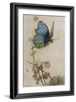 He Rides on the Back of a Butterfly-Warwick Goble-Framed Photographic Print