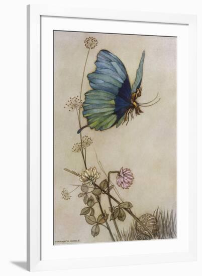 He Rides on the Back of a Butterfly-Warwick Goble-Framed Photographic Print