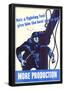 He's a Fighting Fool Give Him the Best You've Got More Production War Propaganda WWII Poster-null-Framed Poster