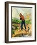 "He's Got a Fish!,"April 1, 1927-George Brehm-Framed Giclee Print