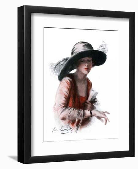 "He's Late,"March 8, 1924-R.M. Crosby-Framed Premium Giclee Print