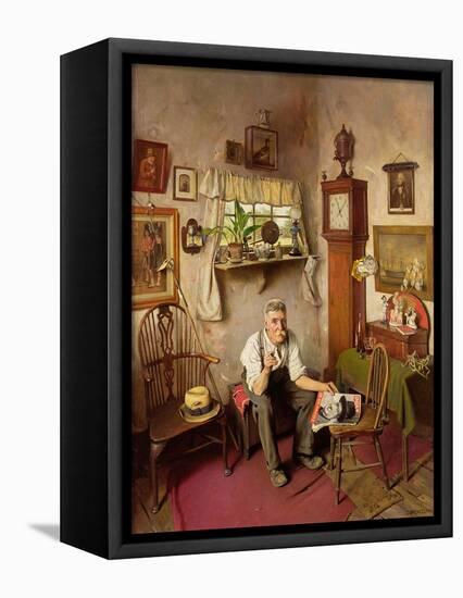 'He's Worth Framing', C.1943-Charles Spencelayh-Framed Stretched Canvas