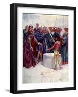 He Stood There Holding the Magic Sword in His Hand-AS Forrest-Framed Giclee Print