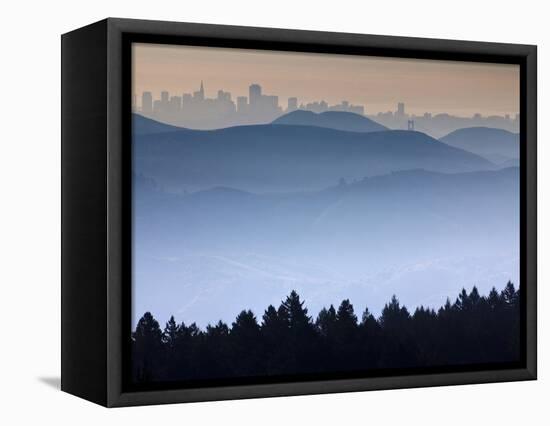He View from the Summit of Mt. Tamalpais Looking Back Towards the City of San Francisco, Ca-Ian Shive-Framed Stretched Canvas