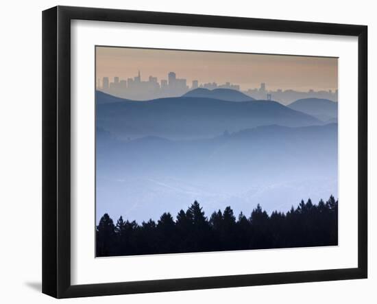 He View from the Summit of Mt. Tamalpais Looking Back Towards the City of San Francisco, Ca-Ian Shive-Framed Photographic Print