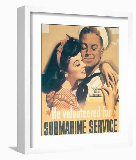 He Volunteered For Submarine Service-Jon Whitcomb-Framed Art Print
