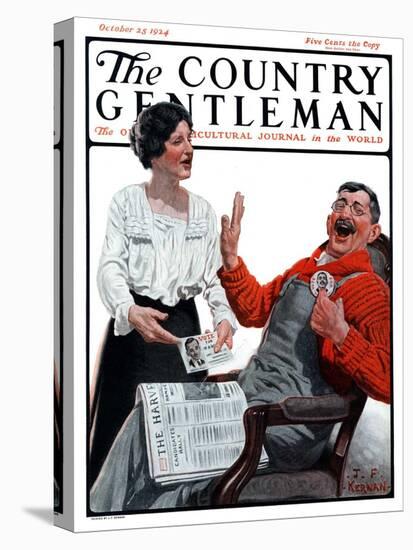 "He Won't Win!," Country Gentleman Cover, October 25, 1924-J.F. Kernan-Stretched Canvas