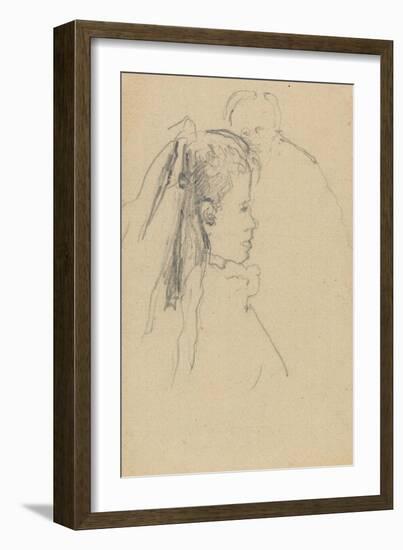 Head and Bust of a Girl in Profile to Right, Head of a Man, Full Front, Behind-Walter Richard Sickert-Framed Giclee Print