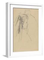 Head and Bust of a Girl in Profile to Right, Head of a Man, Full Front, Behind-Walter Richard Sickert-Framed Giclee Print