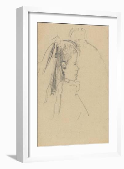 Head and Bust of a Girl in Profile to Right, Head of a Man, Full Front, Behind-Walter Richard Sickert-Framed Giclee Print