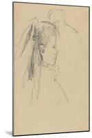 Head and Bust of a Girl in Profile to Right, Head of a Man, Full Front, Behind-Walter Richard Sickert-Mounted Giclee Print