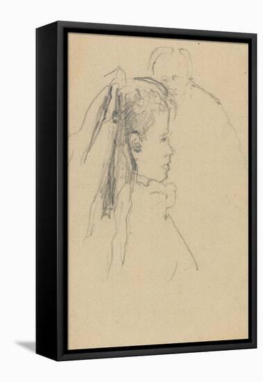 Head and Bust of a Girl in Profile to Right, Head of a Man, Full Front, Behind-Walter Richard Sickert-Framed Stretched Canvas