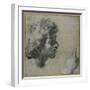 Head and Hand Study, 1518-20 (Pencil on Paper)-Raphael (1483-1520)-Framed Giclee Print
