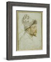 Head and Shoulders of a Bearded Man Wearing a Cap-Federico Zuccaro-Framed Giclee Print