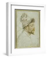 Head and Shoulders of a Bearded Man Wearing a Cap-Federico Zuccaro-Framed Giclee Print